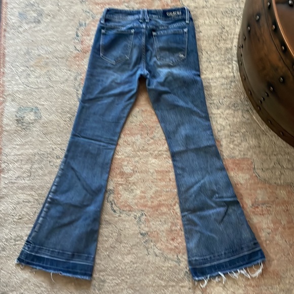 Grace Jeans, flair, little girls size 14, dark wash with fringe on bottom. - Picture 4 of 4